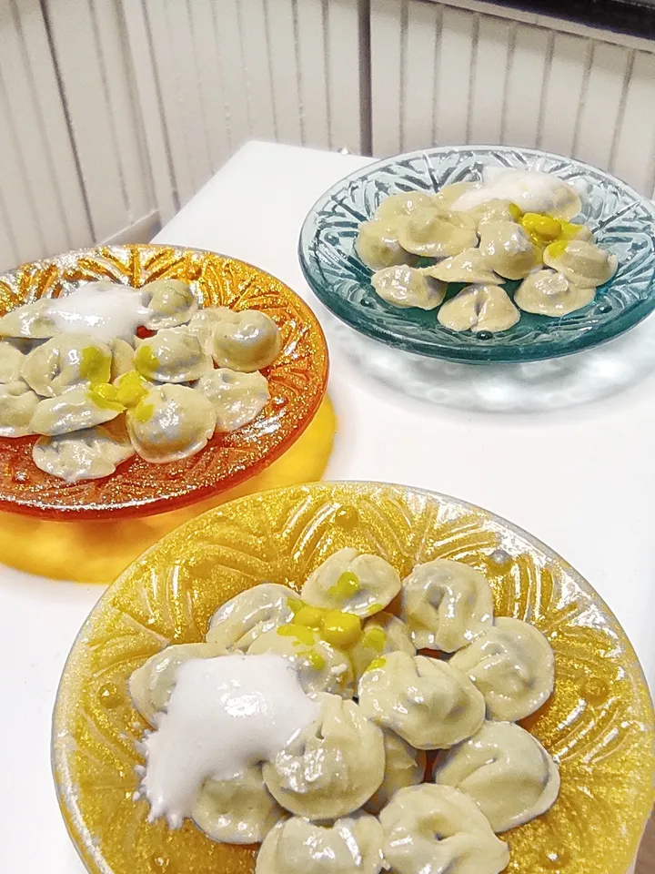 Realistic dumplings, miniature ravioli, food for dolls, doll's house, 1 6 scale, mini food, barbie food, small food