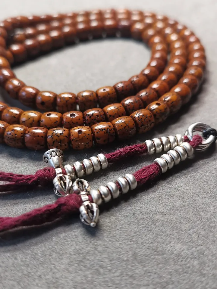 Gandhanra Handmade Tibetan Sterling Silver Mala Counters,Prayer Bead Accessories,with Dorje Vajra Pendant