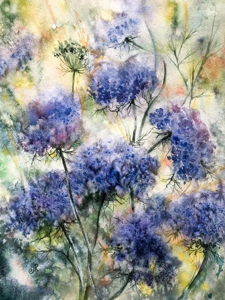 Flowers Original Painting Watercolor Wildflowers Wall Art Floral