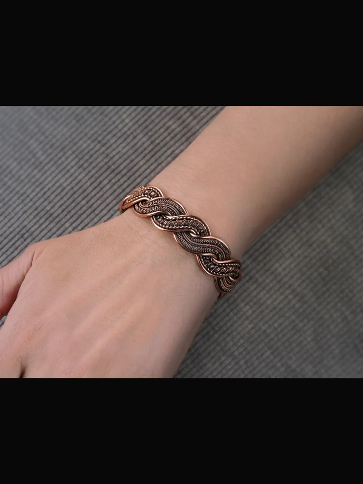 Wire wrapped copper bracelet for woman Antique style copper jewelry WireWrapArt