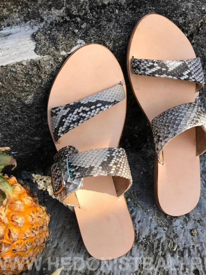 Python skin sandal | Women summer sandals | leather flops | genuine python skin shoes | summer shoes | flat woman shoes | designer sandal