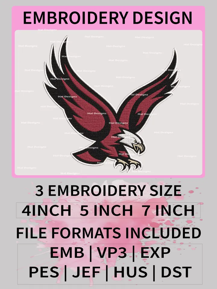 NCAA Boston College Eagles Embroidery File, 3 Sizes, 6 Formats, NCAA Machine Embroidery Design, NCAA Logo, NCAA Teams
