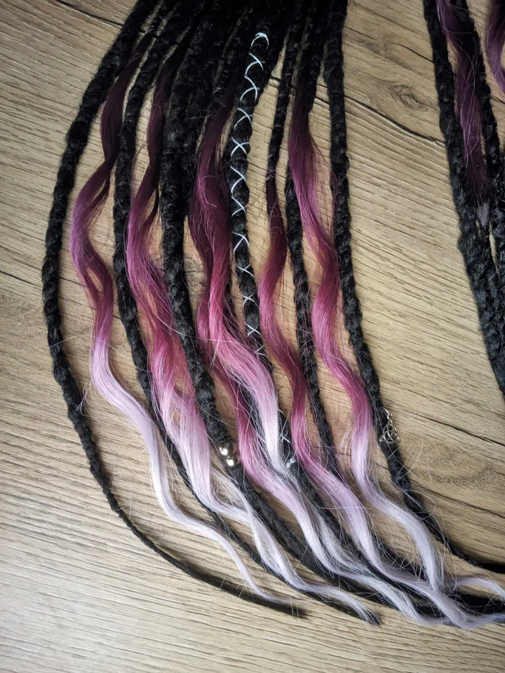 Goth Metal Rock hair Instant Accessory Hairstyle for concert Ponytail dreads for gift Hair extension Black dreads on hairband