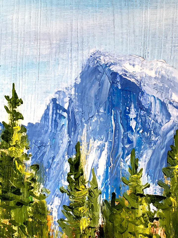 Yosemite National Park Original Oil painting National Park California Landscape Original Art 7 by 5