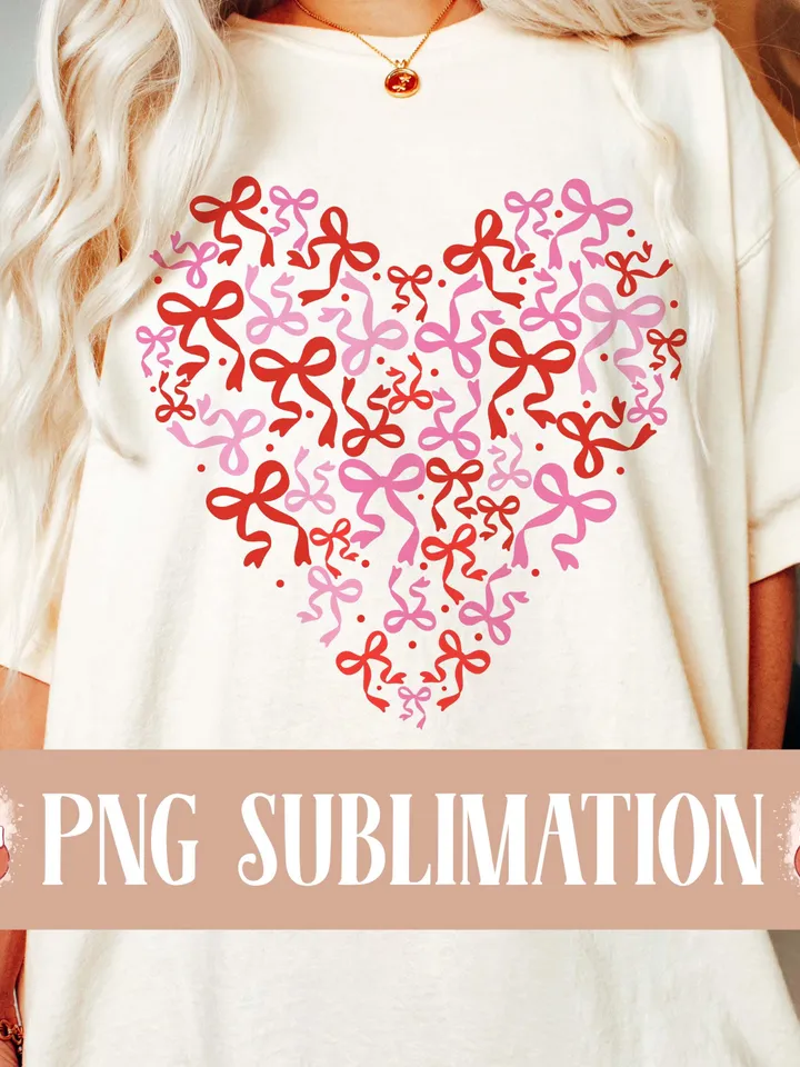 Bow Heart png, Coquette Valentine's Day png, Valentines Shirt png, Cute Valentines png, Heart png, Coquette png, Love png, Sublimation png