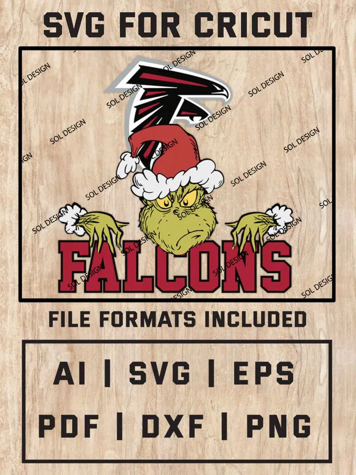 Grinch Atlanta Falcons SVG, NFL SVG Design, NFL Atlanta Falcons SVG, NFL Falcons Cricut, Christmas Svg, Grinch svg, Digital Download