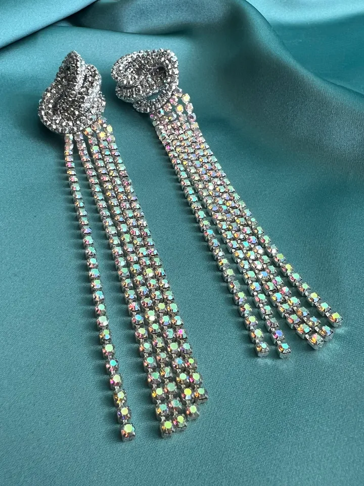 Infinity Crystal Fringe Earrings