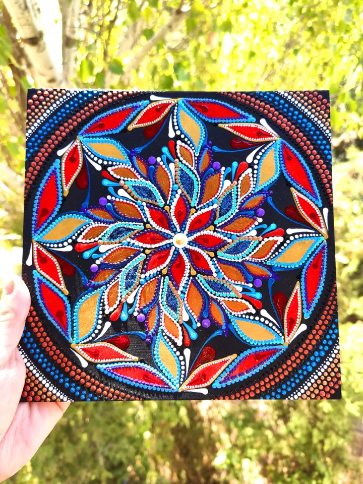 Dot Mandala Painting Original Art Hand Painted Meditation Mandala Art