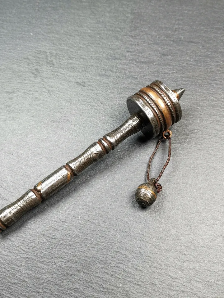 Gandhanra Handmade Tibetan Handheld Prayer Wheel,Mani Wheel,Small Size 13cm