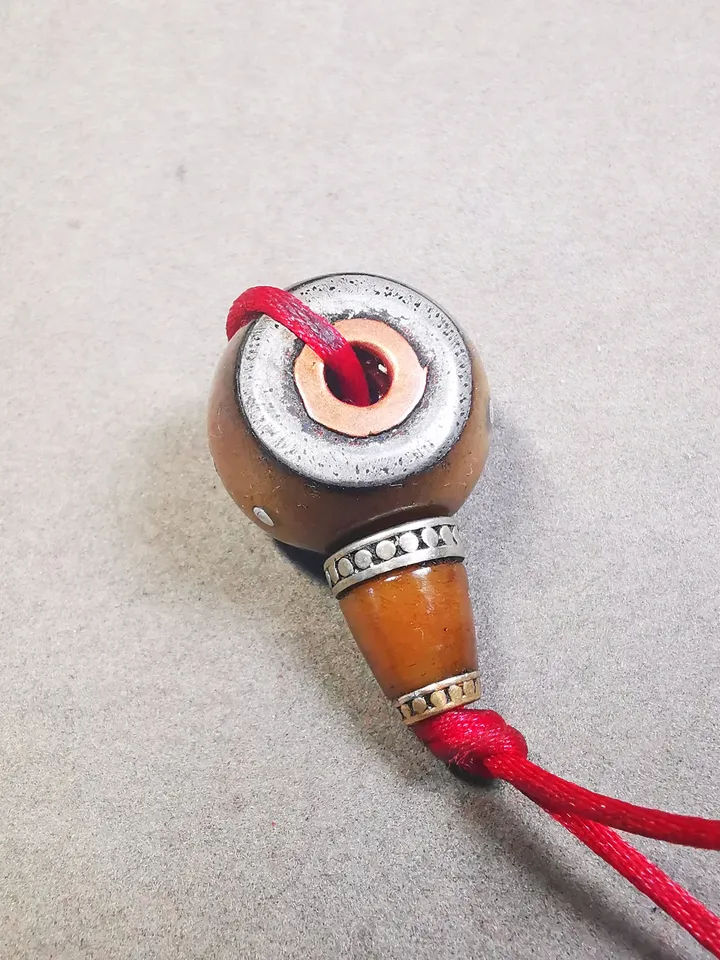 Gandhanra Tibetan Yak Bone Carved Guru Bead,Big Size T-drilled 3-Hole Prayer Bead,Mala Bead,Connector Bead for Buddhist Bead Accessories