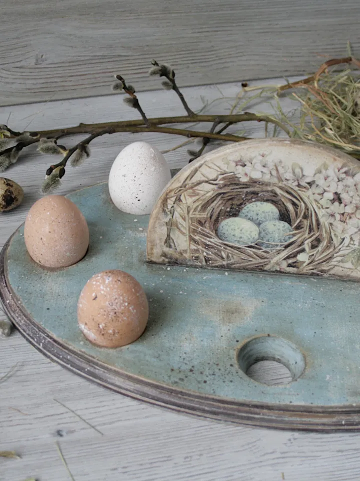 Handmade Wooden Display Stand Egg Decorations Easter Eggs Display Tray