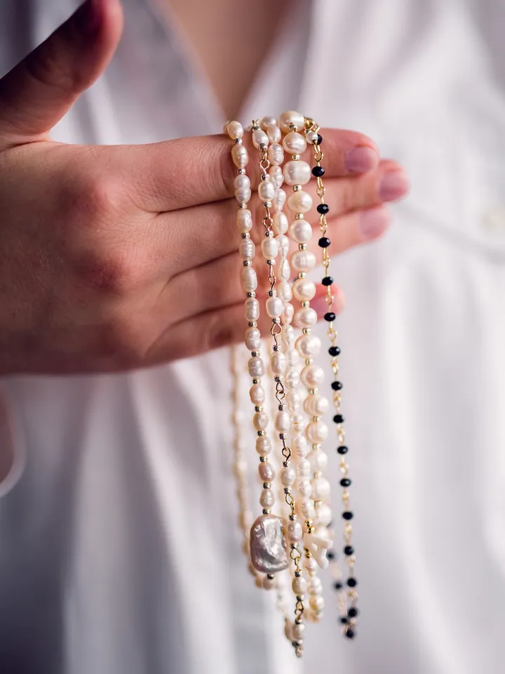 Baroque Pearl Neckace, Pearl Choker, Chunky Pearl Necklace, Freshwater Pearl Choker.