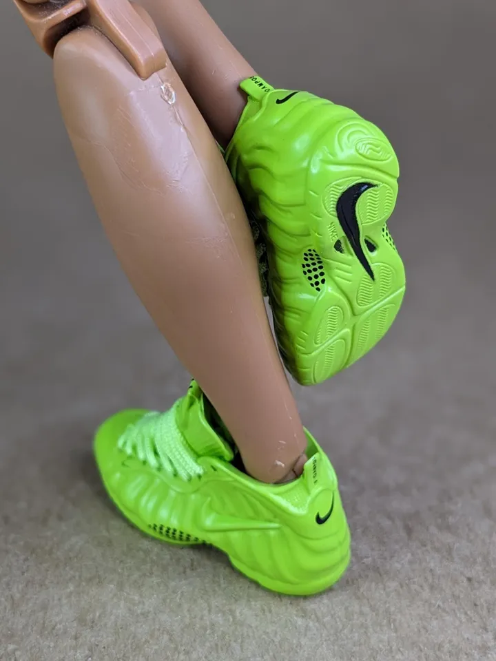 Premium green sneakers for 12 inch male dolls