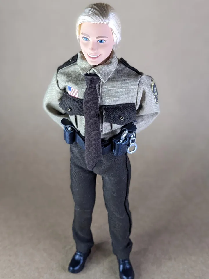 Miniature cosplay Sheriff costume for 1/6 scale fashion dolls