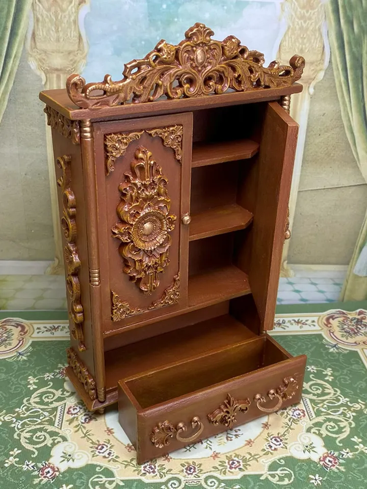 Handmade wardrobe. 1:12. Furniture for dolls. Wardrobe for a doll. Dollhouse miniature.