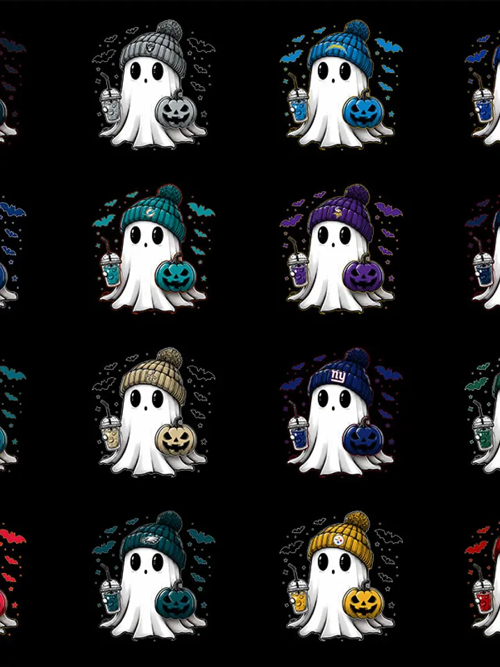 Bundle NFL Cute Ghost PNG, Cute Ghost Halloween PNG, NFL Team Halloween PNG, Football Halloween PNG