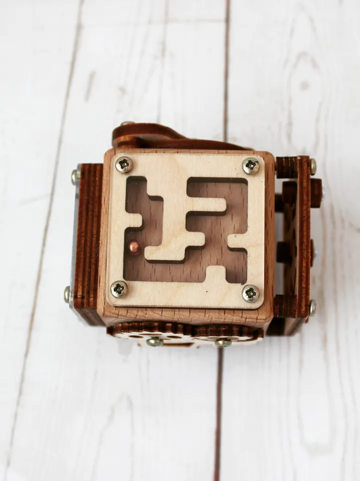 fidget cube - wooden baby Busy cube, montessori toy for toddlers