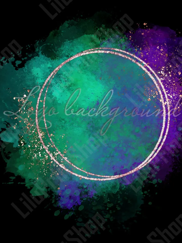 Green and purple Logo Background Png Turquoise purple logo design Purple watercolor logo design Purple gold confetti logo instant download