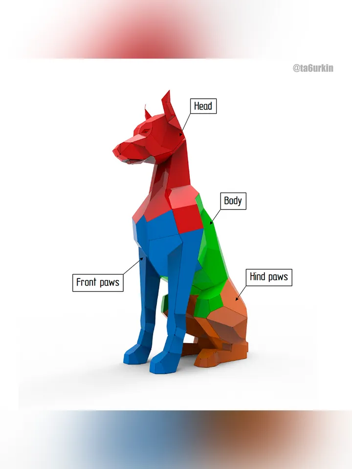 Welding Project Plans Drawings Doberman Sitting (DXF, PDF)