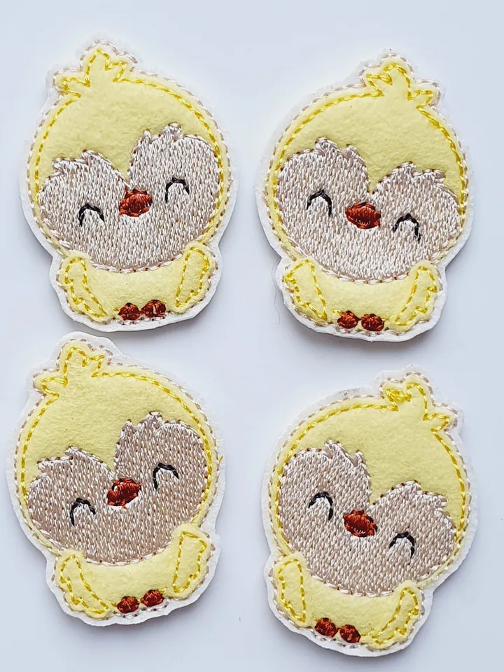 ITH Yellow Chick Feltie Embroidery Design Applique, Easter Mini Bird Pattern for Crafts, 4x4 Hoop DIY File