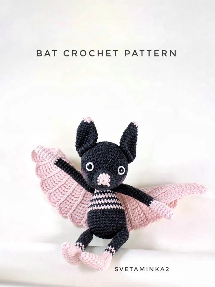 Bat Crochet Pattern Amigurumi Toy. Digital Download. PDF.