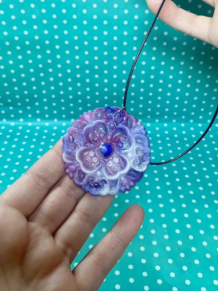 Pendant with cord. Handmade.