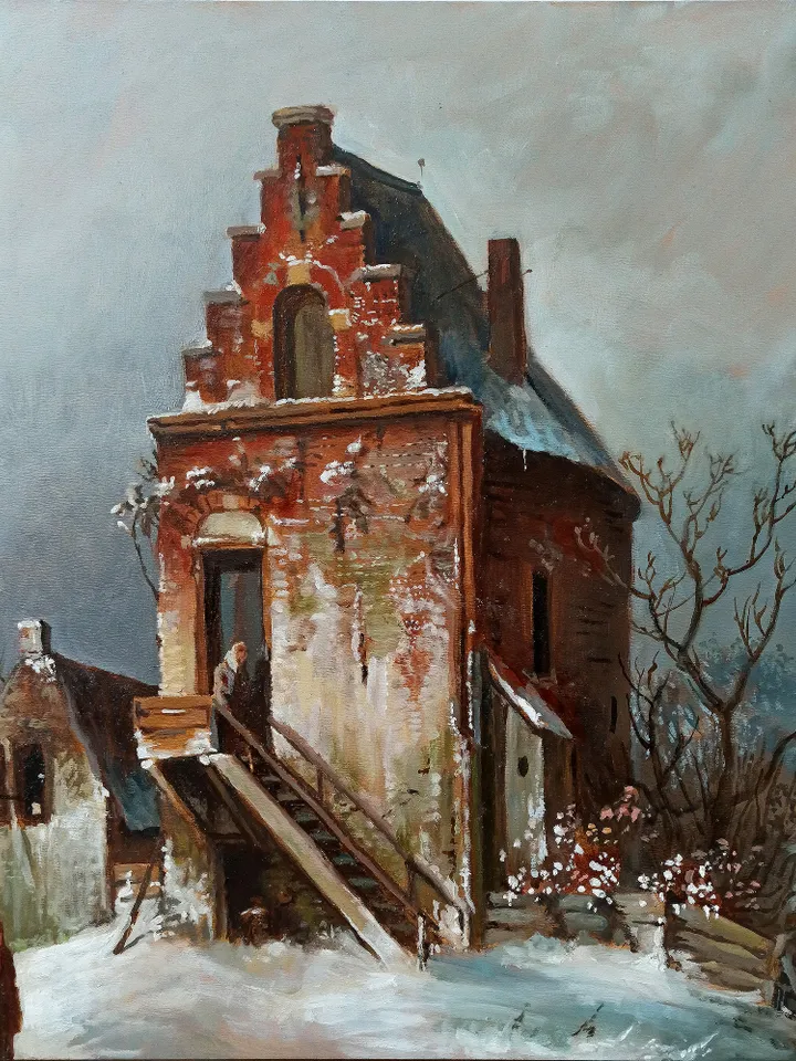Old Watermill Original Oil Painting