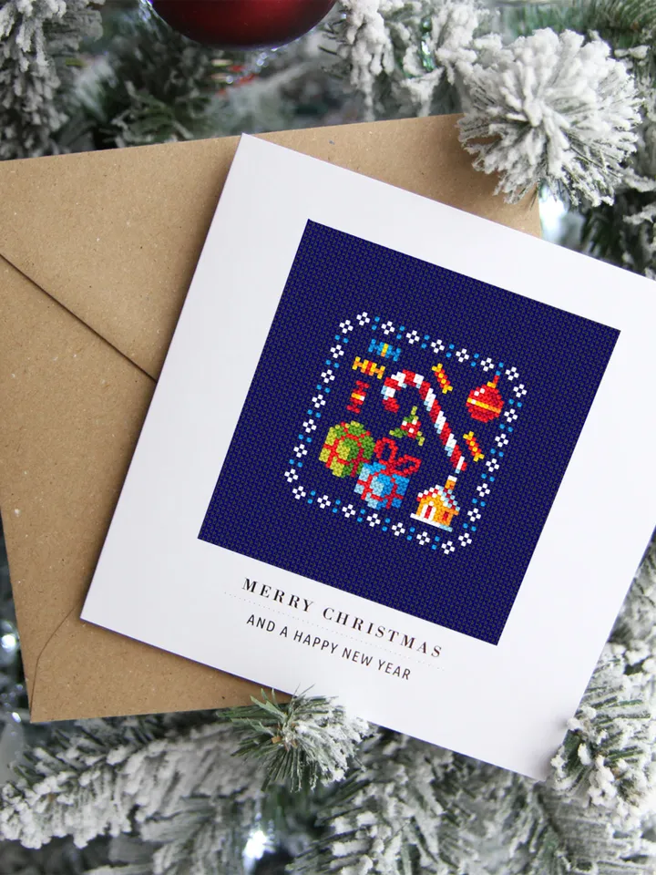 Mini Christmas cross stitch pattern download PDF Winter holiday embroidery PDF Small cross stitch chart DIY Christmas gifts Tiny pattern #N1