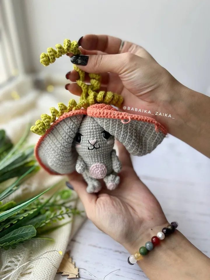 PDF Crochet Bunny Carrot Amigurumi Pattern, Easter Crochet Bunny Pattern, Cute amigurumi Bunny, Small Toy Pattern, Amigurumi Animal Pattern