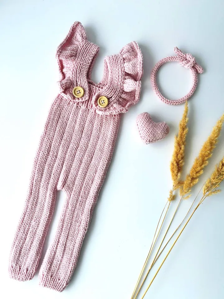 Pants for baby girl. Knitted Newborn photo props