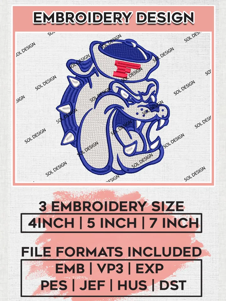 NCAA Fresno State Bulldogs Team Head Mascot Logo embroidery designs, NCAA Fresno State Bulldogs Logo Machine embroidery files, NCAA Team Logo embroidery designs, NCAA Game Day Machine embroidery designs, Digital Download