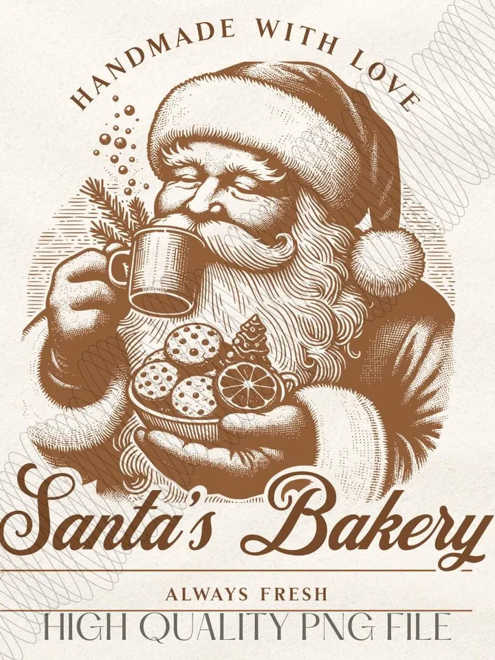 Christmas Png, Gingerbread Png, Trendy Santa Png ,Christmas Shirt Sublimation, Merry Christmas, Vintage Christmas Png, Baking Crew Png