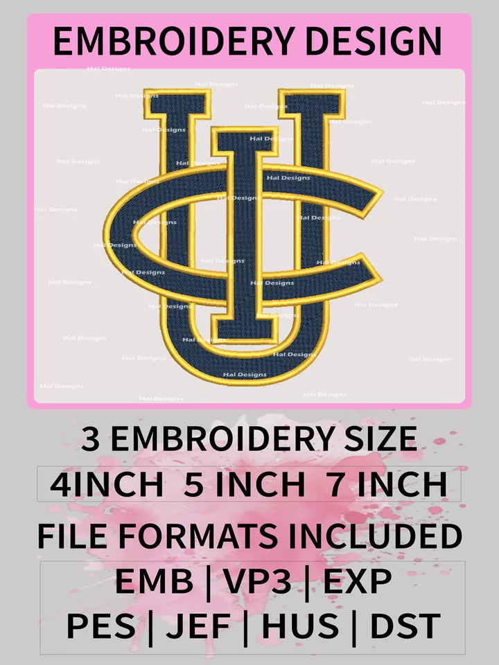 NCAA UC Irvine Anteaters Embroidery File, 3 Sizes, 6 Formats, NCAA Machine Embroidery Design, NCAA Logo, NCAA Teams
