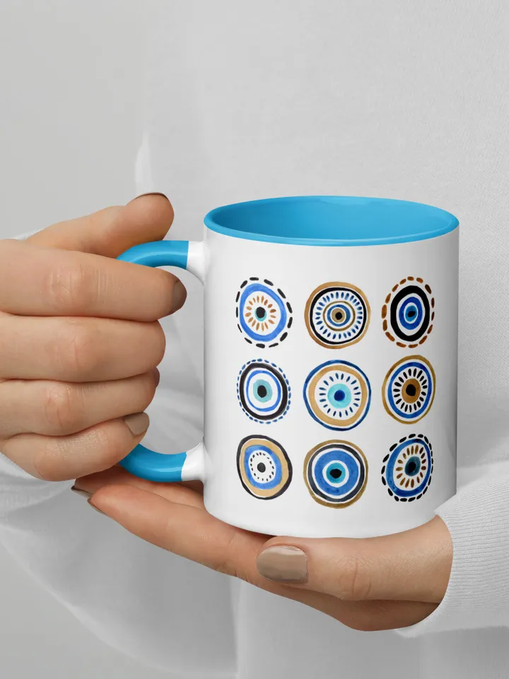 Evil Eye Mug Color Inside Blue Evil Eye Mug Birthday Gift Cute Mug For Her Tea Mug Evil Eye Protection Nazar Mug Cute Mug For Her Tea Cups