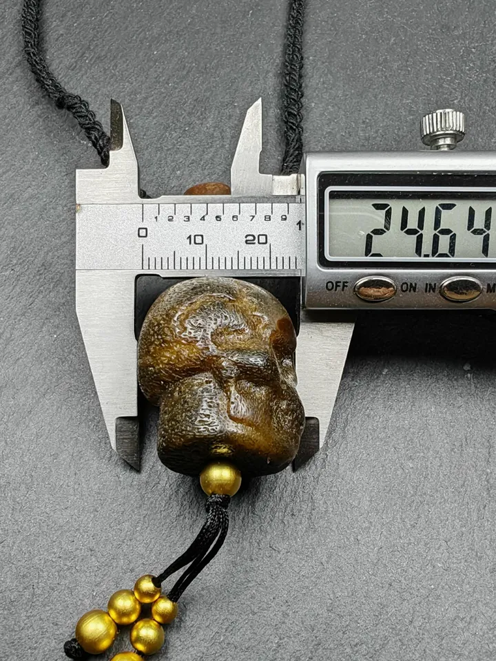 Gandhanra Vintage Tibetan Kapala Leg Bone Amulet,Unique Citipati Skull Charm