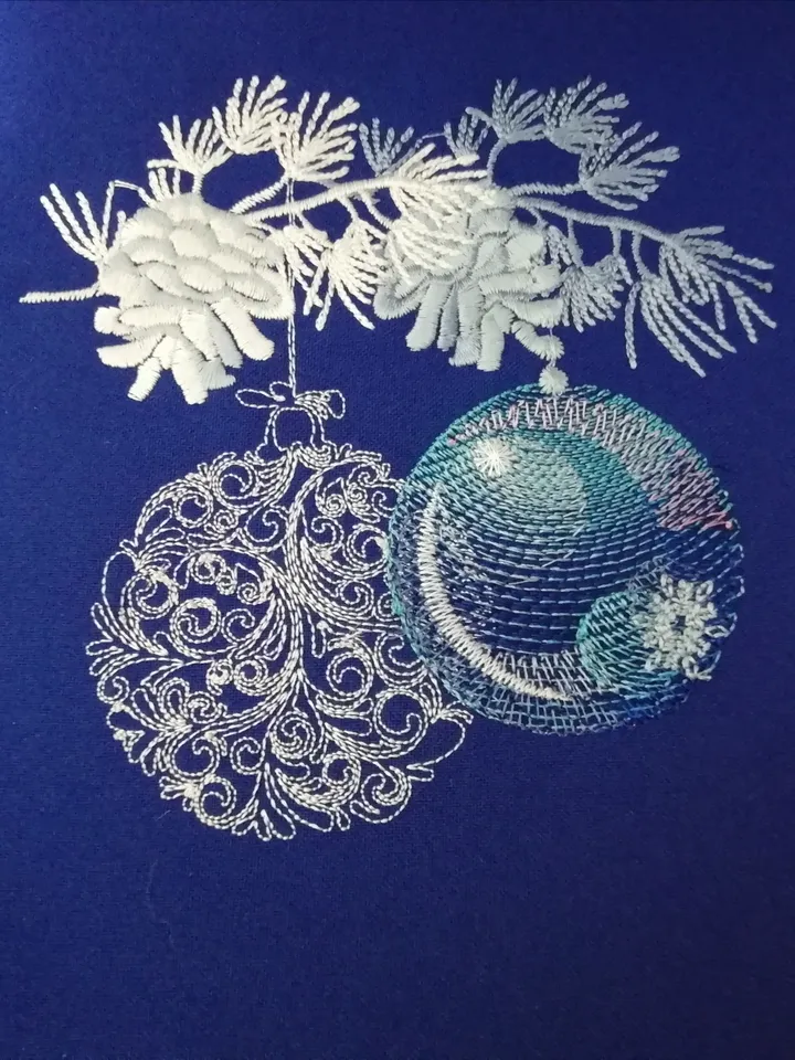 Machine embroidery design 
“Christmas balls”