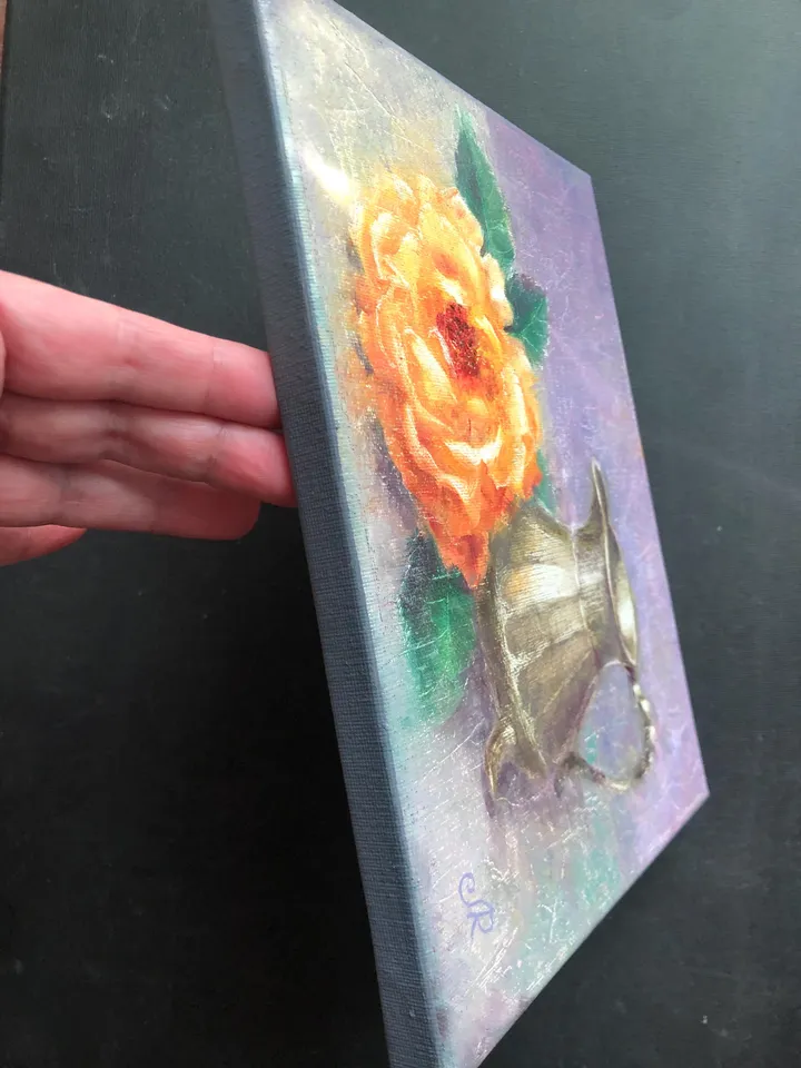 Roses Oil Painting Original Still Life Teacup Painting