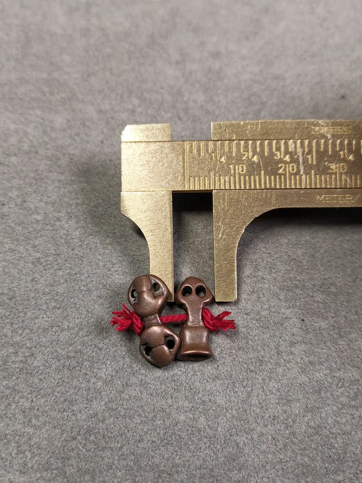 Gandhanra Handmade Tibetan Amulet Pendant,Mini Vajra and Dorje Bell, Mala Marker Bead Accessories, Made of Red Copper
