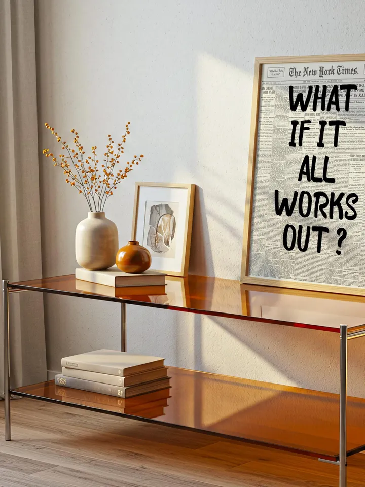 Motivational Quote Print: What If It All Works Out, Vintage Newspaper (Digital Download)