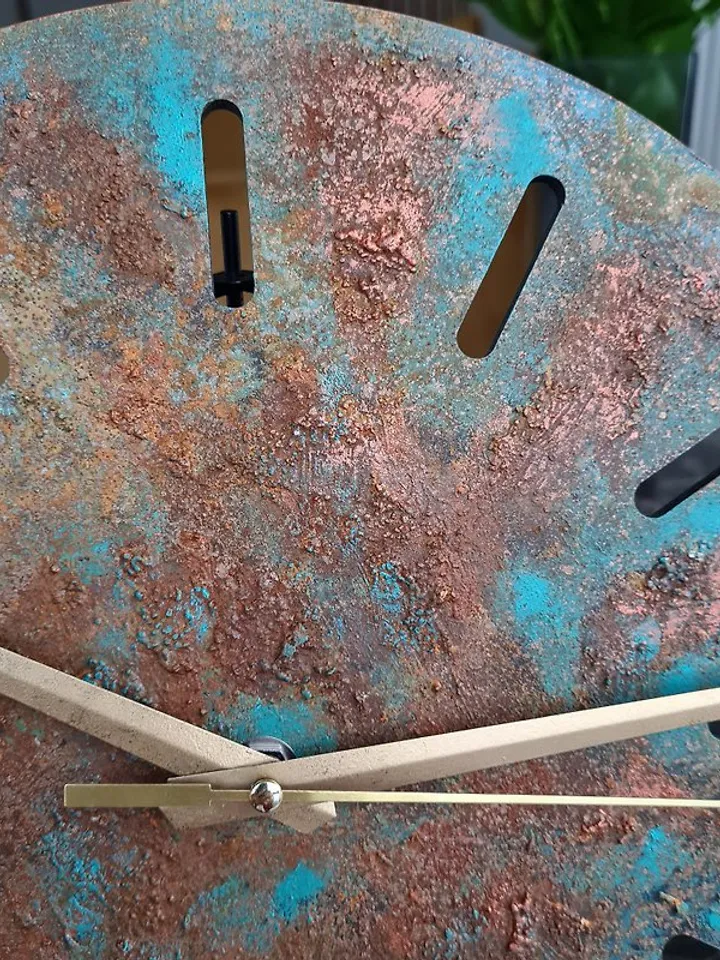 Retro wall clock Unique art rusty color wall clock Texture clock Silent clock