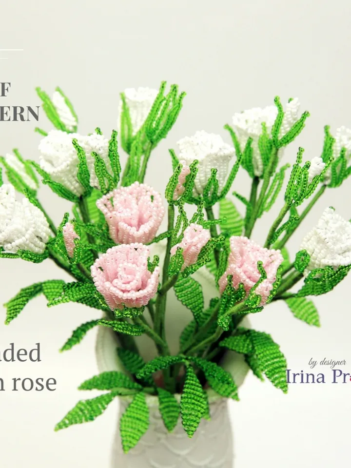 French Beaded Rose | Beaded Flowers pattern | Seed bead patterns | Beading tutorial | 3d beaded flowers