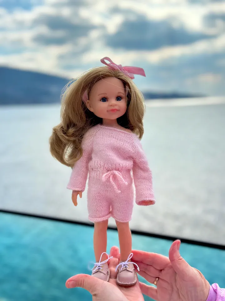 Jumpsuit seamless for Paola Reina KNIT PATTERN and tutorial for Boneka 12-13 inch doll, Ruby Red Siblies, Les Cheries 32 cm PDF eng
