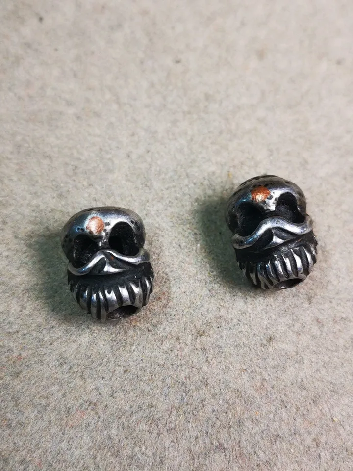Gandhanra Handmade Tibetan Amulet,Skull Citipati Pendant Bead,Spacer Bead for Mala,Bag Hanging,Prayer Bead Accessories,0.47" × 0.4"