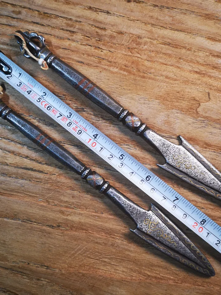 Gandhanra Handmade Antique Tibetan Tantric Practitioner Vajra Chopper Phurba Ritual Implements, 1 Set of 15 PCs,Big Size