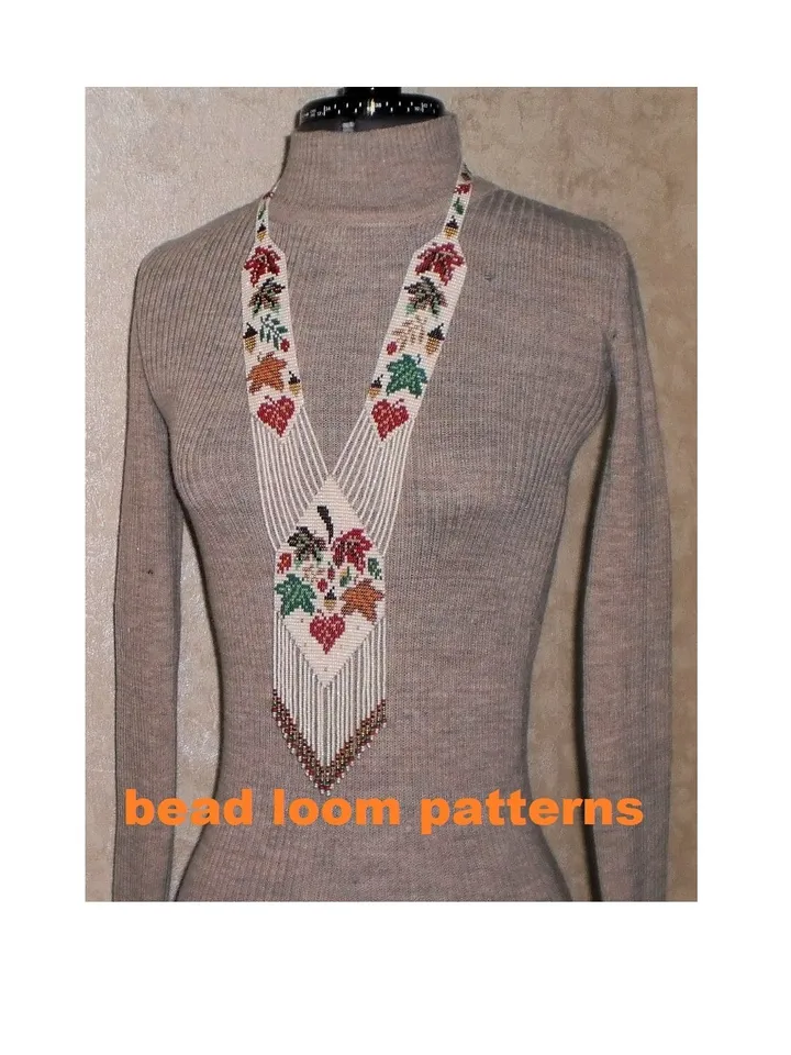 Bead loom patterns, schemes for a Gerdan-Split-Loom Necklace, Beading Loom only Pattern, Instant Download, PDF