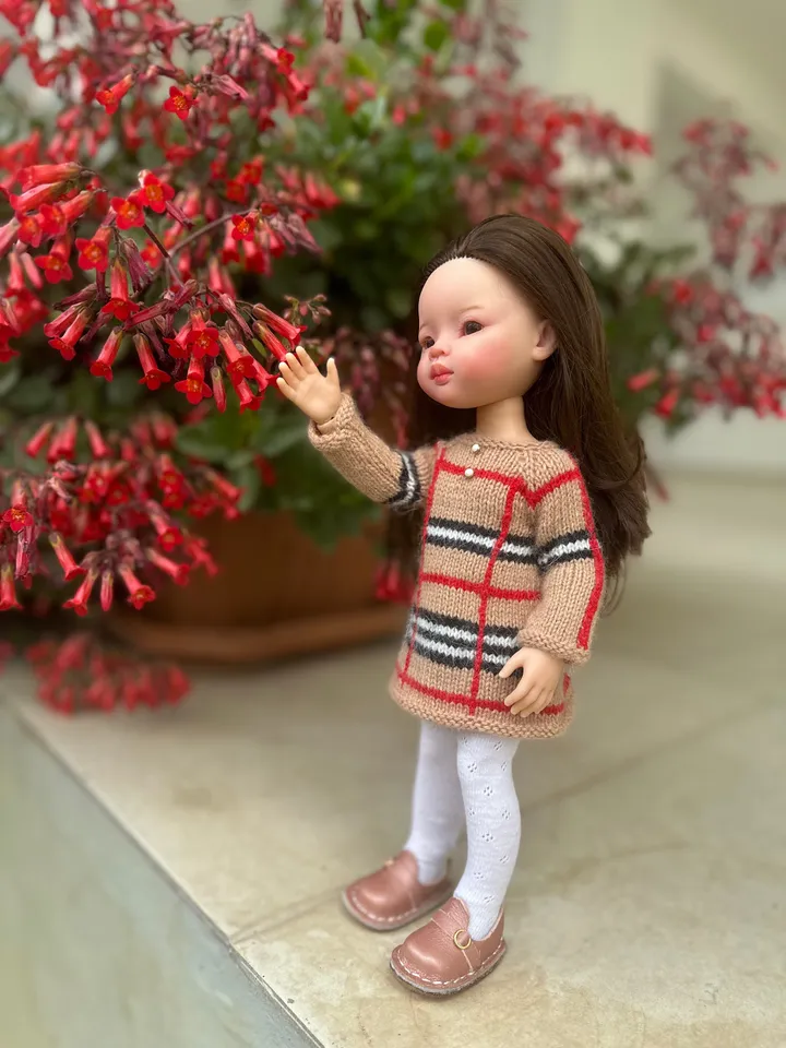 Paola Reina Doll 3 ITEMS Set: Exclusive Handmade Outfit - Dress, Tights, Shoes