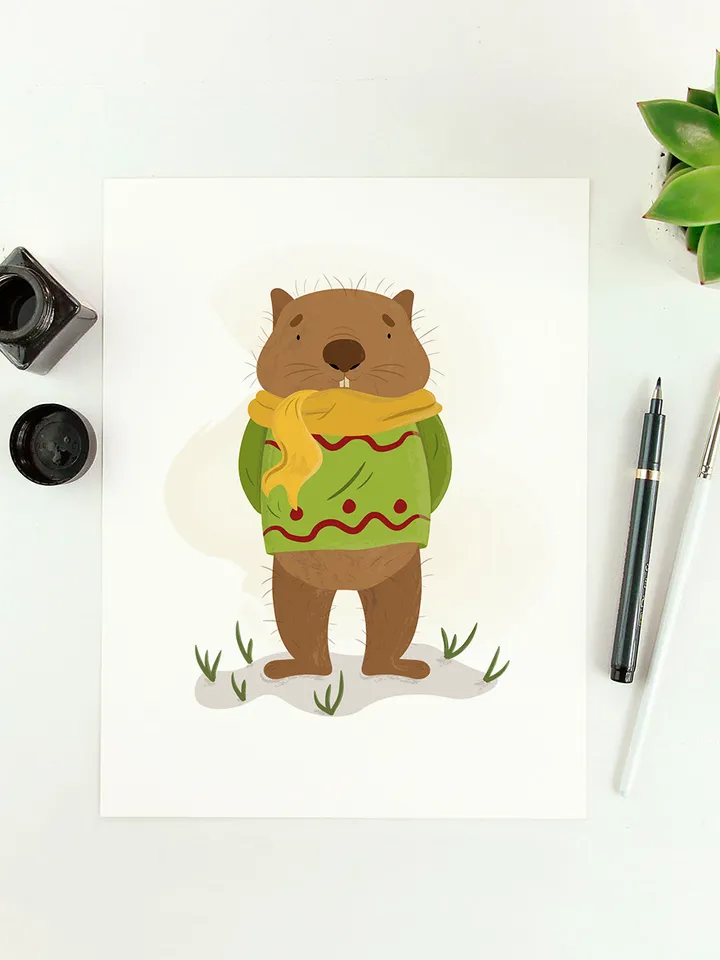 Cute wombat illustration