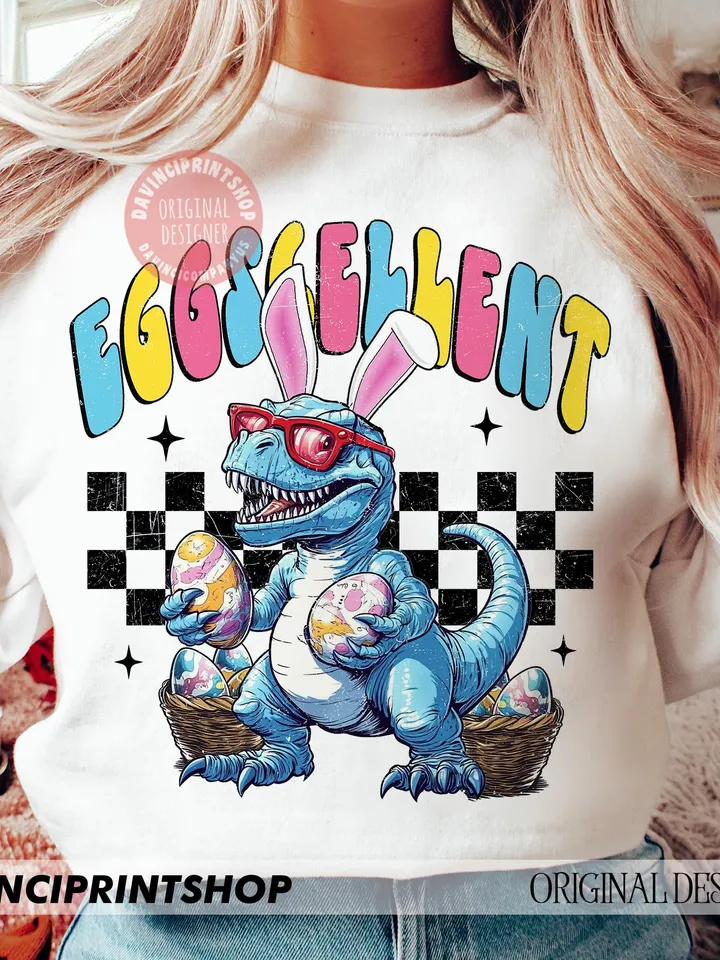 Easter Dinosaur Bunny T rex Boys Girls Kids Eggs Cellent Png, Happy Easter png, Dinosaur Easter Eggs png, Easter Bunny png, Easter Eggs png