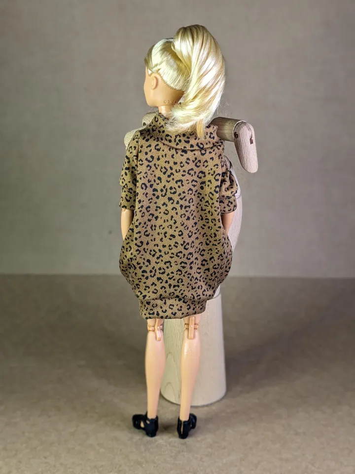 Handmade leopard printed boho dress for 1/6 scale fashion female dolls