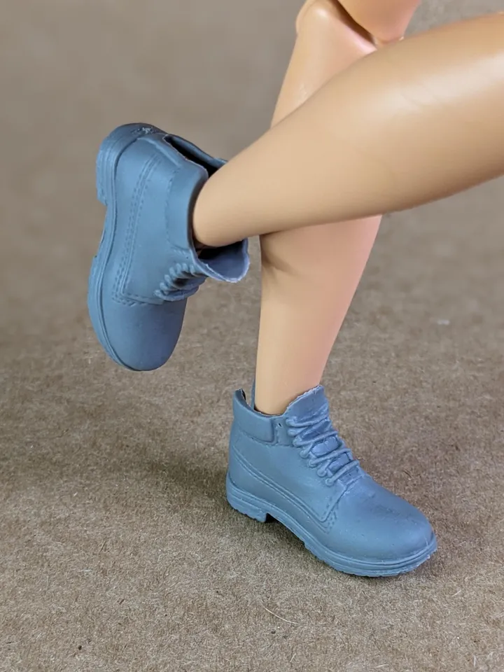 Classic gray resin hiking boots for 1/6 scale male dolls